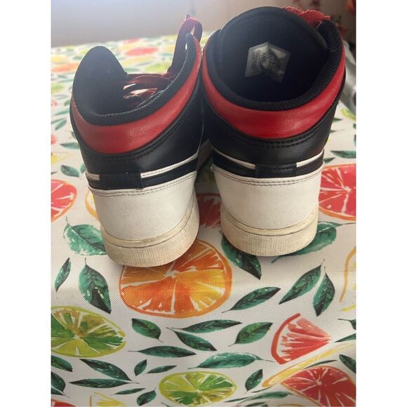 Nike Air Jordan One Retro Mid Rise Black Toe 2023 Black White Red Youth Size 7 - Picture 6 of 13